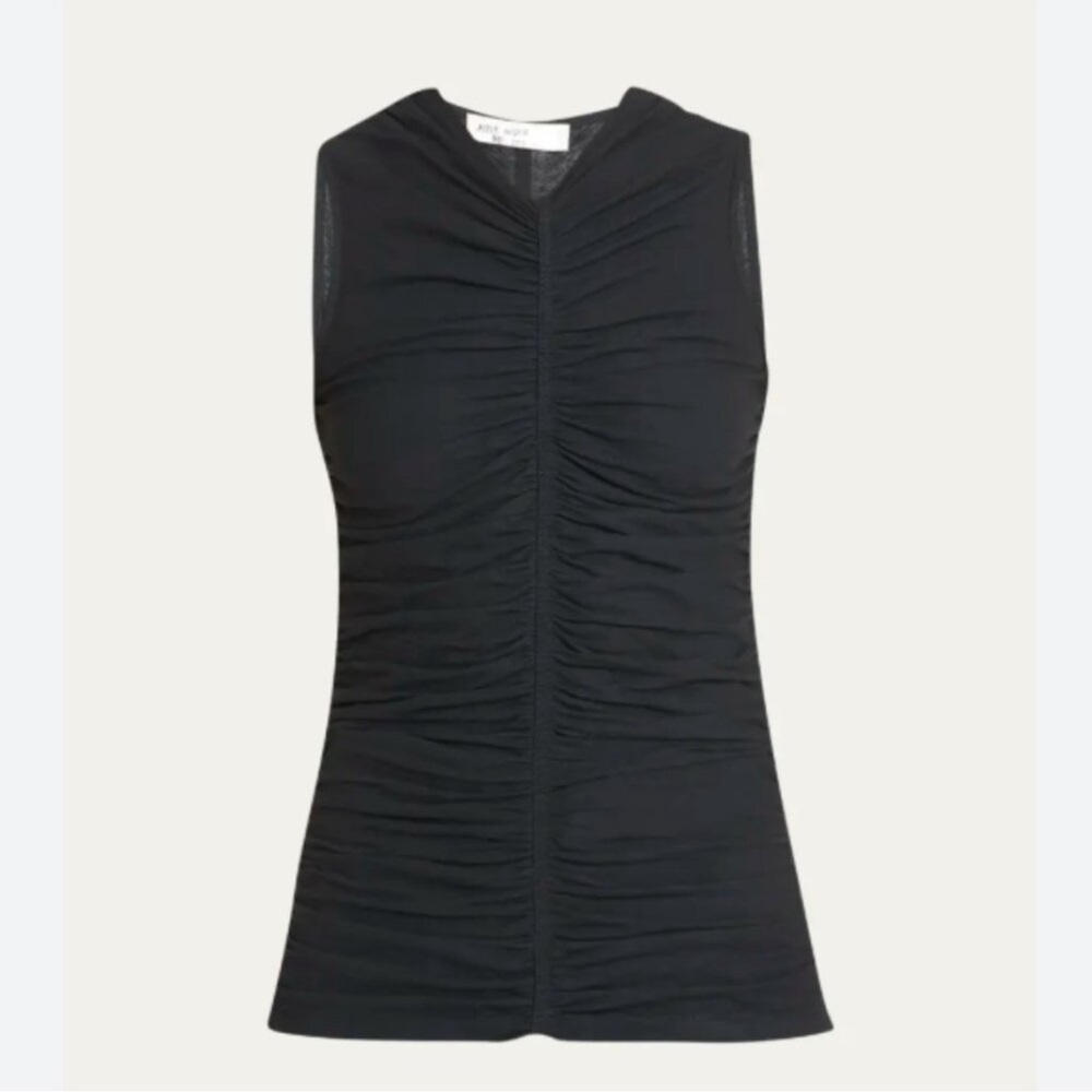 Ulla Johnson Black Ruched Tank Top
